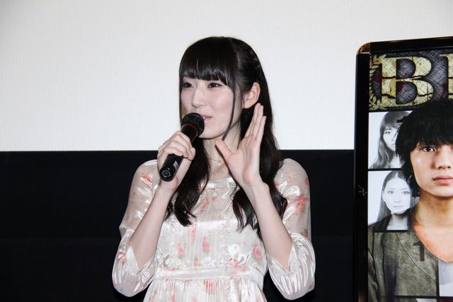 AKB48のさきっちょこと松井咲子ヒロインを務めた映画『ビンゴ』の初日舞台あいさつ（18枚目）