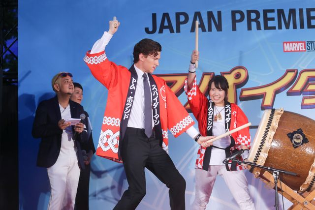 トム・ホランドが和太鼓に挑戦！『スパイダーマン：ホームカミング』ジャパンプレミアイベント：フォトギャラリー