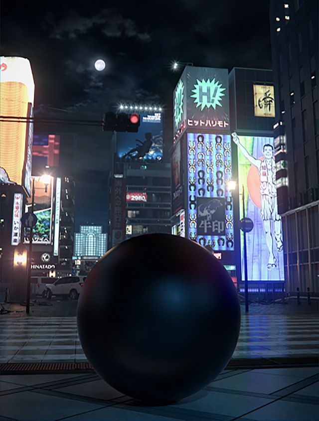 公開された街中に置かれている巨大な球体・通称“ガンツ玉”のビジュアル