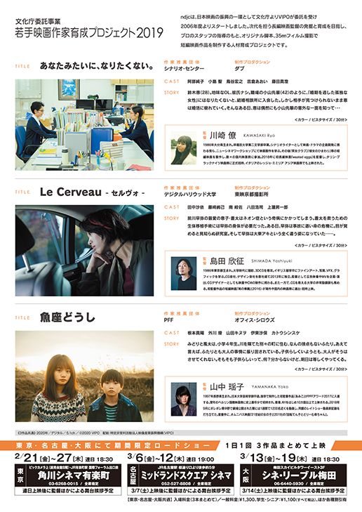 《ndjc：若手映画作家育成プロジェクト2019》