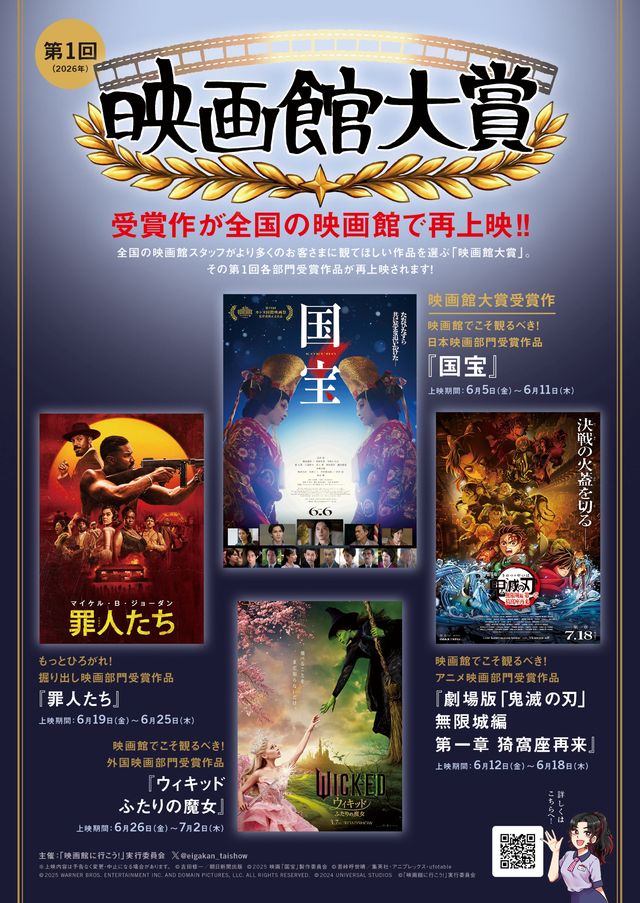 「第1回 映画館大賞」受賞4作品の再上映時期が発表