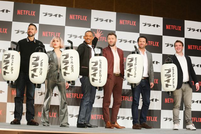ウィル・スミス＆ノオミ・ラパス提灯もって登場！「ブライト」来日会見（8枚目）