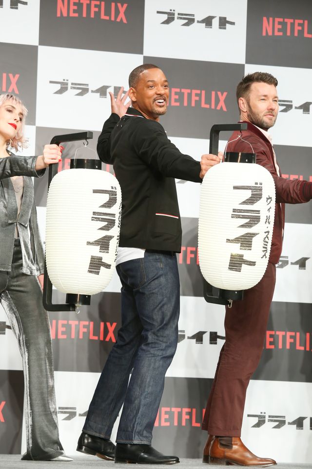 ウィル・スミス＆ノオミ・ラパス提灯もって登場！「ブライト」来日会見（10枚目）