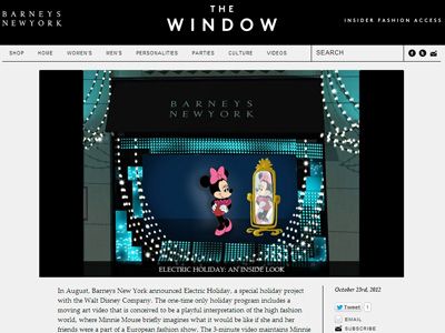 こちらは通常時のミニーマウス - 画像は「バーニーズ・ニューヨーク」オフィシャルサイトのスクリーンショット