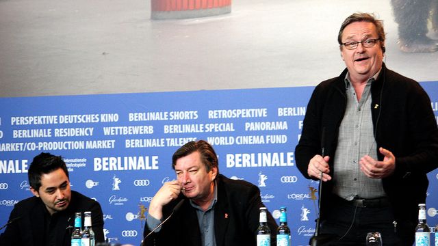 ベルリンにフィンランドの巨匠登場！ - 左からシャーワン・ハジ、アキ・カウリスマキ監督、サカリ・クオスマネン