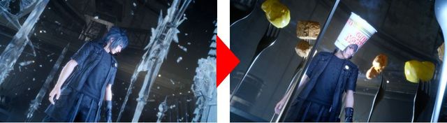 ついに、スクエニやりおった…公式コラCM「CUP NOODLE XV」フォトギャラリー（14枚目）