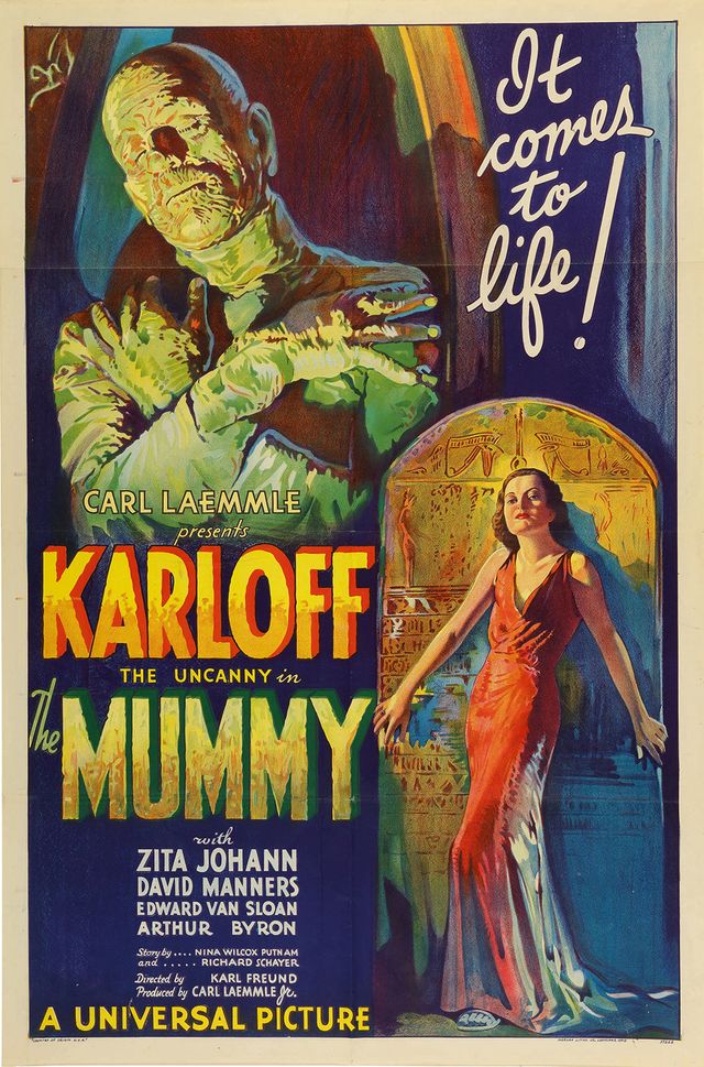 10月11日、1932年のホラー映画『ミイラ再生』のポスターが、オンラインでオークションに出品され、予想落札価格は100万ドル（約1億1,235万円）以上と、映画ポスターの落札価格として過去最高を更新することが見込まれている。写真はサザビーズ提供