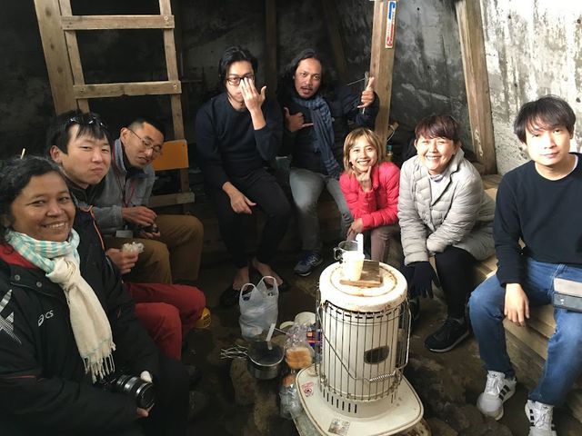 蔵王の山小屋で交流