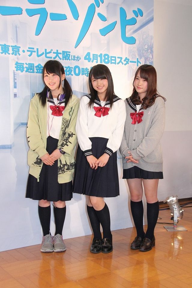 セーラー服姿のAKB48大和田南那、川栄李奈、高橋朱里フォトギャラリー　ドラマ「セーラーゾンビ」取材会（17枚目）