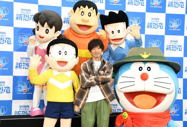 木村拓哉、ドラえもんたちに囲まれご満悦！『映画ドラえもん　のび太の新恐竜』公開アフレコイベント（3枚目）
