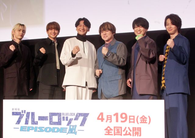 左からSKY-HI、Nissy、島崎信長、内田雄馬、浦和希、海渡翼