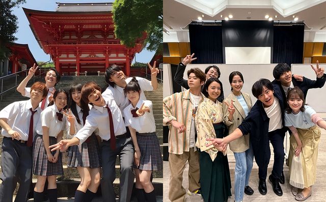 ポーズまで再現！　瑞沢高校かるた部OBキャストの当時と現在の集合写真