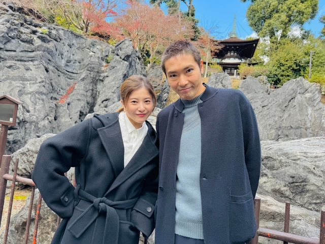 石山寺にて吉高由里子＆柄本佑