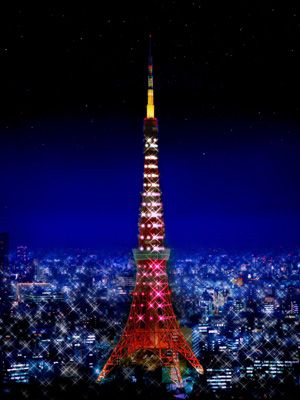 東京タワーの「ロータスデー 特別ライトアップ」イメージ