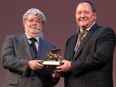 ジョージ・ルーカスがジョン・ラセターに金獅子賞を授与！-第66回ヴェネチア国際映画祭にて