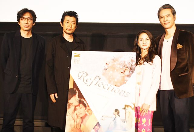 左から『アジア三面鏡2016：リフレクションズ』の行定勲監督、永瀬正敏、シャリファ・アマニ、加藤雅也