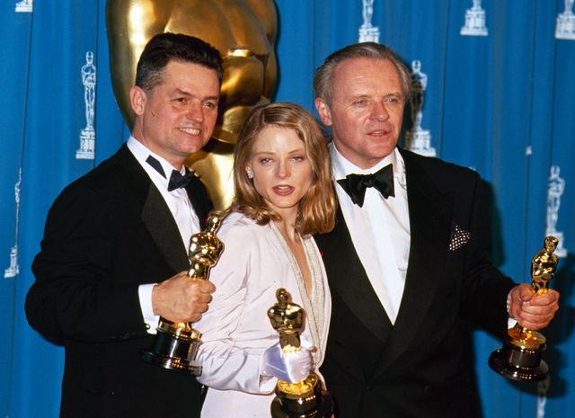 第64回アカデミー賞（1992年開催）にて - ジョナサン・デミ監督、ジョディ・フォスター、アンソニー・ホプキンス