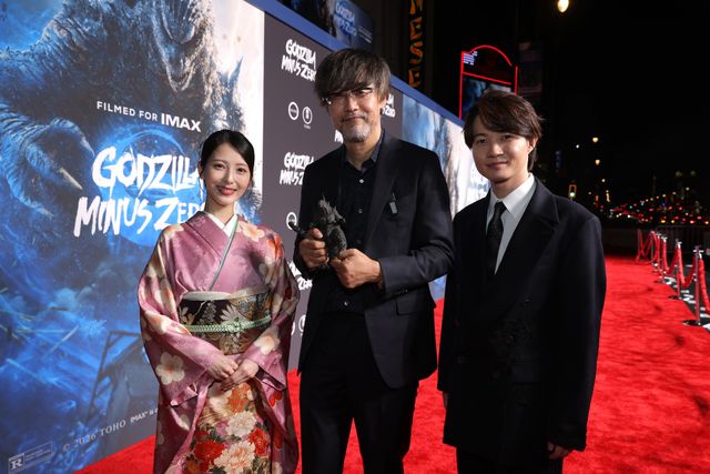 『ゴジラ-0.0』ロサンゼルスプレミアに出席した浜辺美波、山崎貴監督、神木隆之介