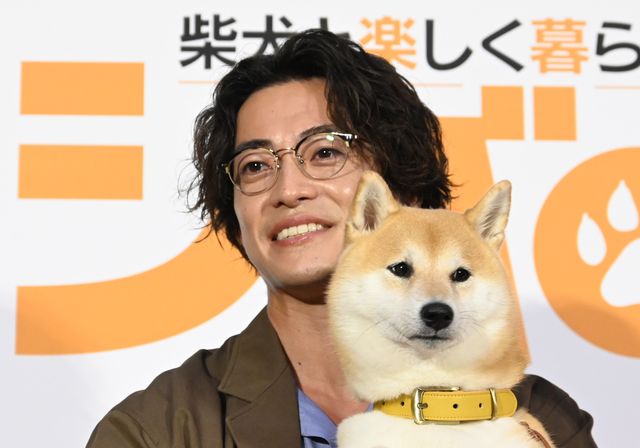 大東駿介と柴犬の「のこ」