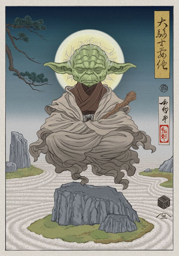 スターウォーズ セレブレーション ダースベイダー 浮世絵 ポスター スター・ウォーズの祭典、ビジュアルに富士山とダース・ベイダー