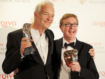 チャンネル4ニュースのジョン・スノーとジム・グレイ - BAFTAテレビ部門授賞式にて