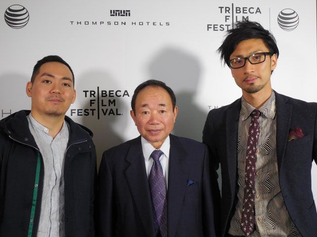 左からエリック・シライ監督、杜氏の山本輝幸氏、蔵人の吉田泰之氏