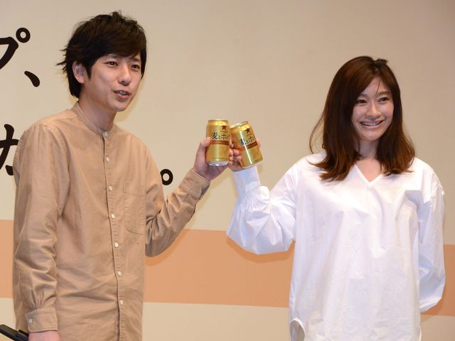 二宮和也＆篠原涼子登場！「サッポロ　麦とホップ」新CM発表会：フォトギャラリー
