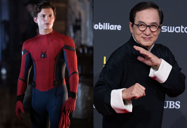 スパイダーマンにふんしたトム・ホランドと、ジャッキー・チェン
