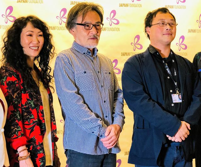 トロント国際映画祭で行われたジャパン・フィルムナイトに（写真右から）深田晃司監督、黒沢清監督と共に出席したHIKARI監督