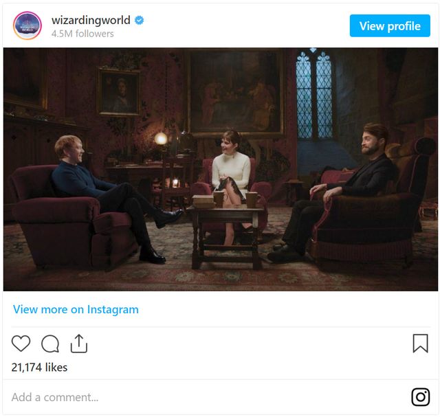 グリフィンドール寮の談話室で3人が再会！ - 画像は「Wizarding World」公式Instagramのスクリーンショット