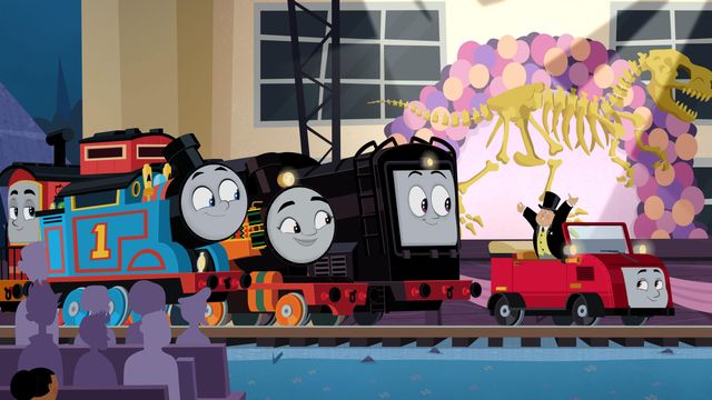 『映画　きかんしゃトーマス　いっしょに歌おう！ドレミファ♪ソドー島』イモトアヤコアフレコ映像＆木村佳乃との2ショット（7枚目）