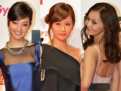 左から、剛力彩芽、前田敦子、華原朋美