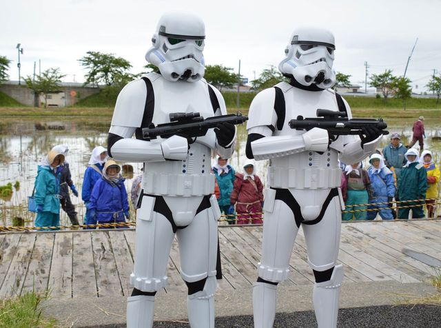 『スター・ウォーズ』田んぼアート作業をストームトルーパーが警護！フォトギャラリー（19枚目）