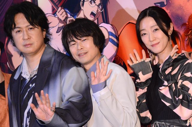 左から順に杉田智和、阪口大助、釘宮理恵