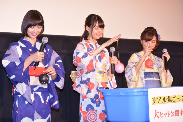 トリンドル、篠田、真野のかわいすぎる浴衣姿！『リアル鬼ごっこ』夏祭りイベント（13枚目）