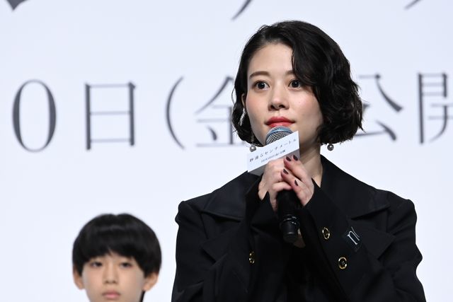 妊娠発表の高畑充希、黒ジャケット＆スカートで魅了！映画『秒速5センチメートル』完成報告会（4枚目）