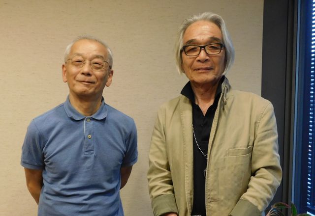 左から、宮川一夫さんの長男・一郎さんと撮影助手を務めていた宮島正弘さん