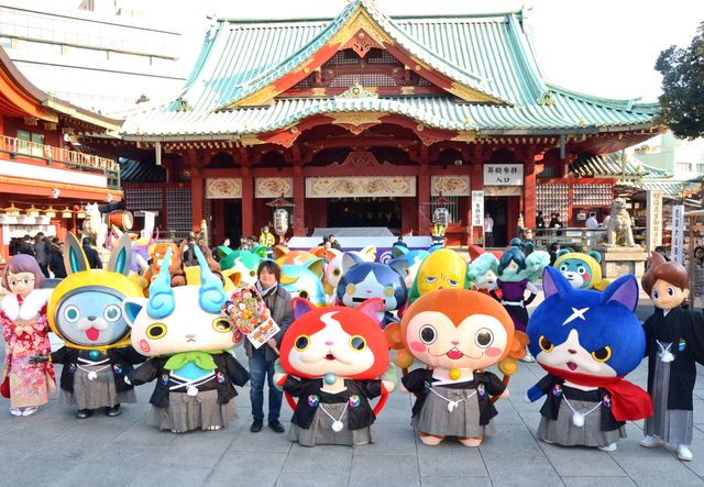 「妖怪ウォッチ」の人気キャラ21体が初詣！『映画　妖怪ウォッチ　エンマ大王と5つの物語だニャン！』イベントギャラリー（2枚目）