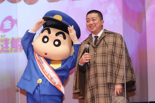 チョコプラ長田、相方・松尾に笑顔『映画クレヨンしんちゃん　謎メキ！花の天カス学園』完成披露舞台あいさつ（8枚目）