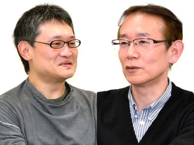 曽田正人と周防正行監督（左より）