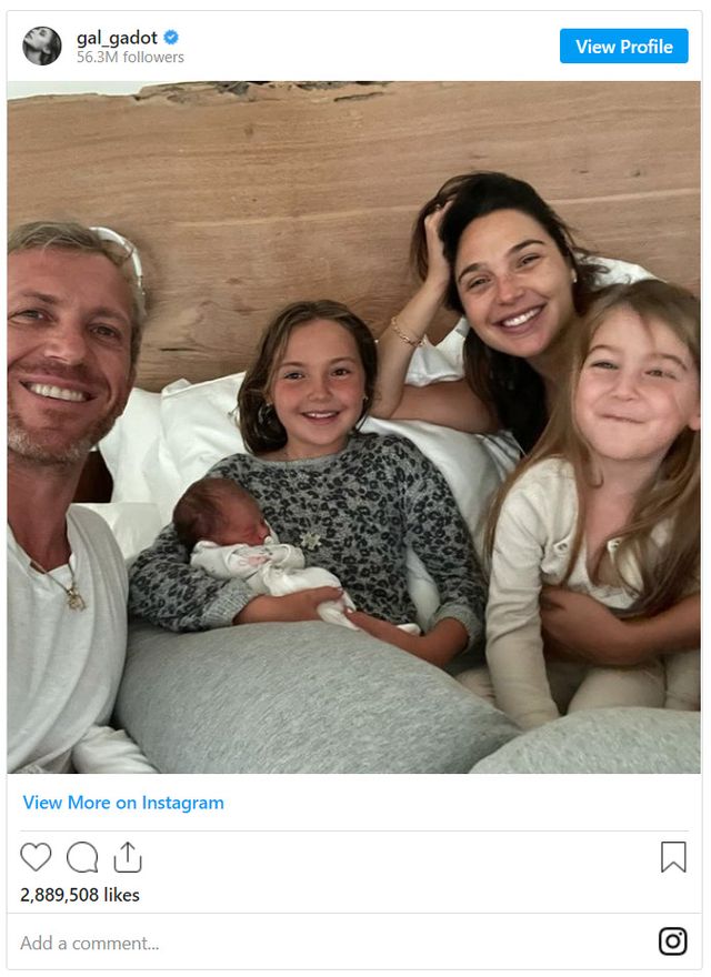 すてきな家族！ - 画像はガル・ガドット公式Instagramのスクリーンショット