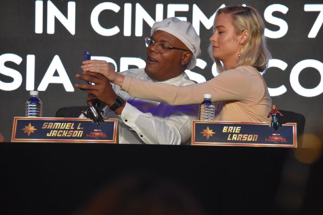 ブリー・ラーソン&サミュエル・L・ジャクソン仲良すぎ！『キャプテン・マーベル』記者会見（12枚目）