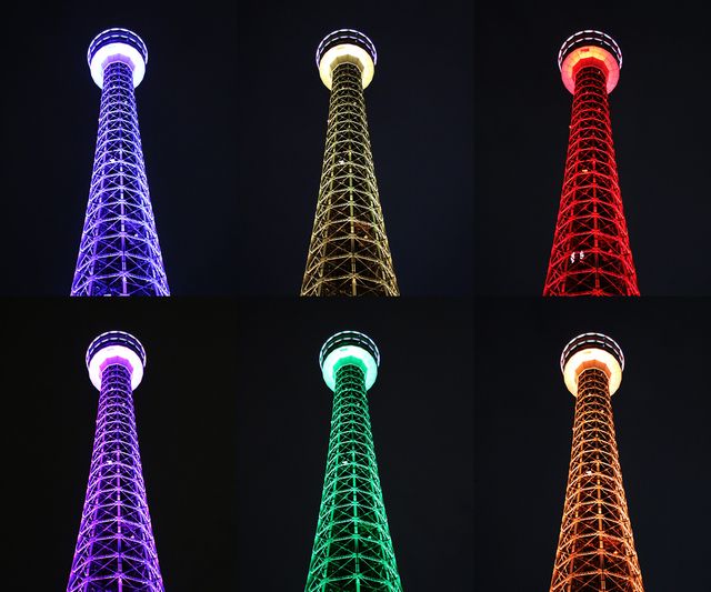 『アベンジャーズ／インフィニティ・ウォー』MovieNEX発売決定記念！横浜マリンタワーがインフィニティ・ストーン色に染まる！（2枚目）