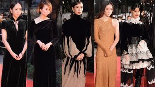 戸田恵梨香、永野芽郁らが華やかなドレス姿でレッドカーペットに登場!