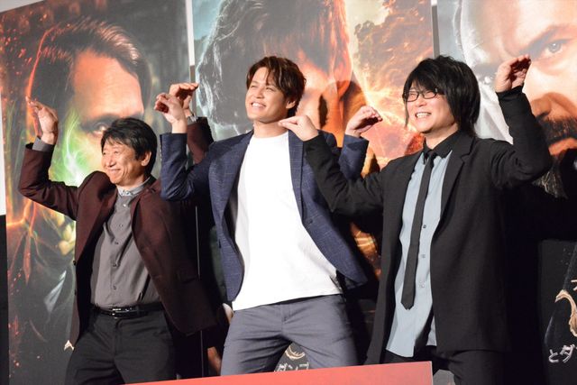 宮野真守、森川智之、井上和彦がマンティコアダンスのポーズ！『ファンタスティック・ビーストとダンブルドアの秘密』大ヒット御礼舞台あいさつ：フォトギャラリー