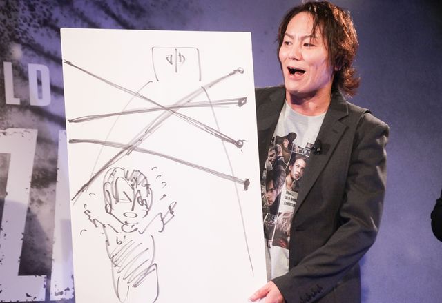 「THE WORLD OF BIOHAZARD 30周年展」プレス発表会に登場した狩野英孝
