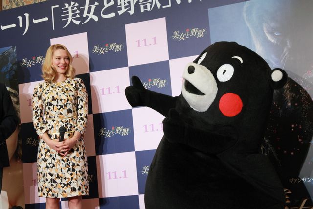 美女からのキスにくまモン、メロメロ！『美女と野獣』来日記者会見フォトギャラリー（6枚目）