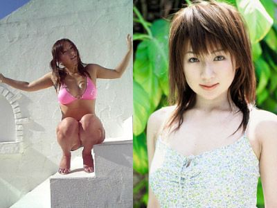左の写真が問題の乳首とおぼしきものが写っている写真-愛川ゆず季