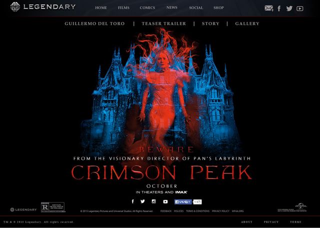 『クリムゾン・ピーク（原題） / Crimson Peak』海外公式サイトのスクリーンショット