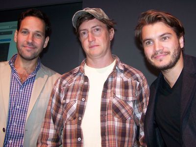 （左から）ポール・ラッド、デヴィッド・ゴードン・グリーン監督、エミール・ハーシュ